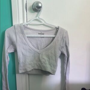 Garage Women's Gray Ribbed Crop Top